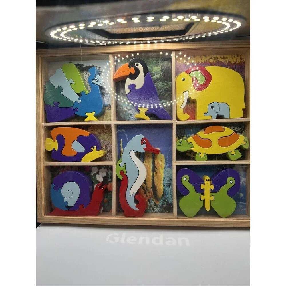 Vintage Melissa & Doug Puzzle Box Animal Shapes Puzzles Complete!